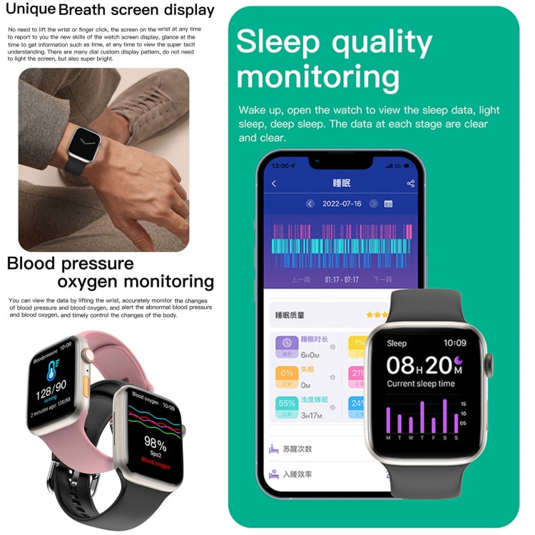Q9 Smart Bracelet, 2.01 inch Waterproof Smart Watch, BT Call / Heart Rate / Blood Pressure / Blood Oxygen(Black Gold) - Smart Watches by PMC TechLife | Online Shopping South Africa | PMC TechLife