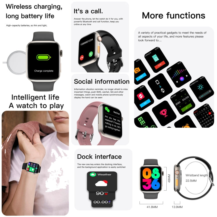 Q9 Smart Bracelet, 2.01 inch Waterproof Smart Watch, BT Call / Heart Rate / Blood Pressure / Blood Oxygen(Black Gold) - Smart Watches by PMC TechLife | Online Shopping South Africa | PMC TechLife