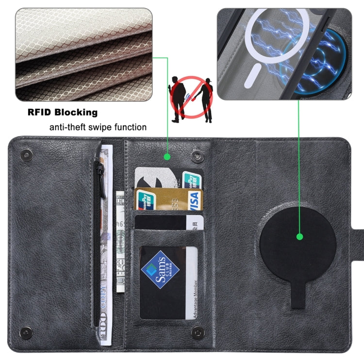 For Samsung Galaxy S23 FE 5G ViLi GV Series MagSafe Magnetic Zipper Leather Phone Case(Black) - Galaxy S23 FE 5G Cases by ViLi | Online Shopping South Africa | PMC TechLife | Buy Now Pay Later Mobicred