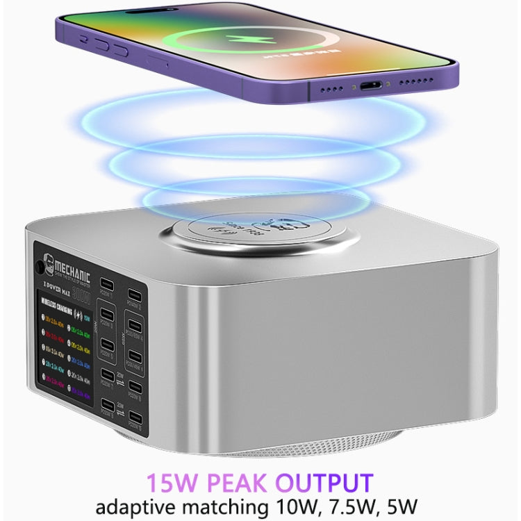 Mechanic X-Power Series Multiport Digital Display USB Charger Station with Wireless Charging, Total Power:200W(US Plug) - free shipping - PMC TechLife - Order now!