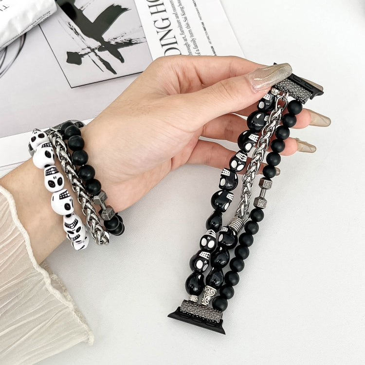 For Apple Watch SE 2022 40mm Skull Beaded Watch Band(Black) - free shipping - PMC TechLife - Order now!