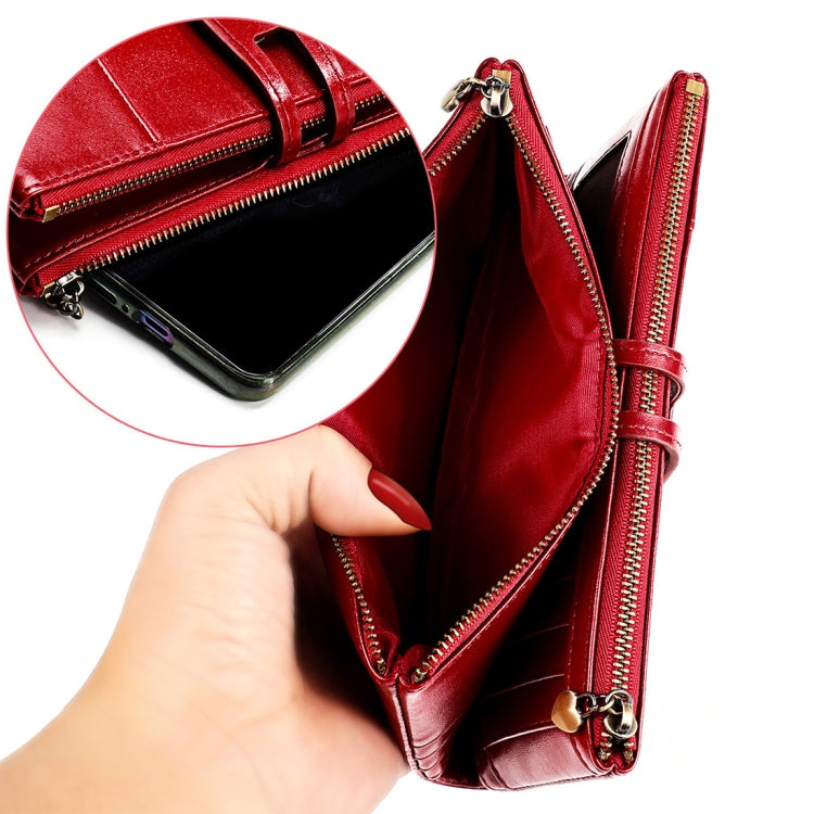 3513 Antimagnetic RFID Multi-function Retro Leather Lady Wallet Large-capacity Purse with Card Holder(Red) - Antimagnetic RFID Package by PMC TechLife | Online Shopping South Africa | PMC TechLife | Buy Now Pay Later Mobicred