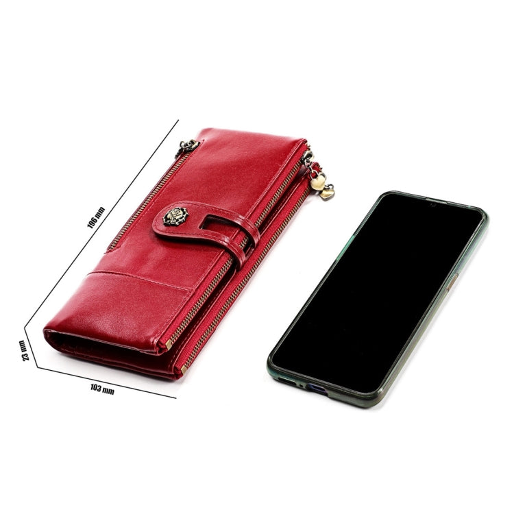 3513 Antimagnetic RFID Multi-function Retro Leather Lady Wallet Large-capacity Purse with Card Holder(Red) - Antimagnetic RFID Package by PMC TechLife | Online Shopping South Africa | PMC TechLife | Buy Now Pay Later Mobicred