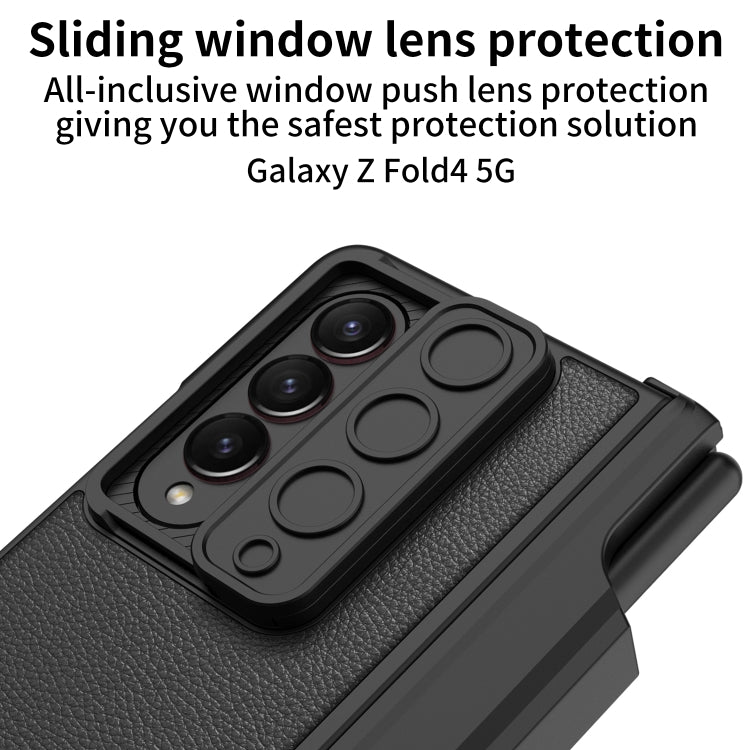 For Samsung Galaxy Z Fold4 GKK Magnetic Hinge Flip Leather Phone Case with Holder(Carbon Fiber) - free shipping - PMC TechLife - Order now!