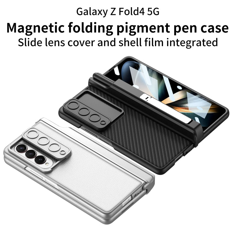 For Samsung Galaxy Z Fold4 GKK Magnetic Hinge Flip Leather Phone Case with Holder(Carbon Fiber) - free shipping - PMC TechLife - Order now!