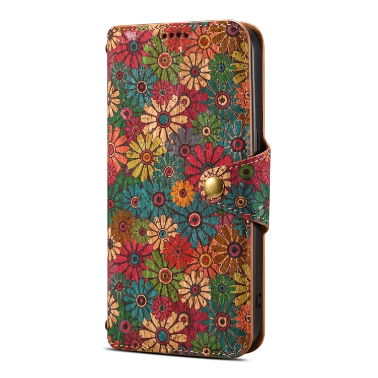 For Samsung Galaxy A14 5G Denior Flower Language Series Cork Fabric Oil Edge Leather Phone Case(Spring) - Galaxy Phone Cases by Denior | Online Shopping South Africa | PMC TechLife | Buy Now Pay Later Mobicred