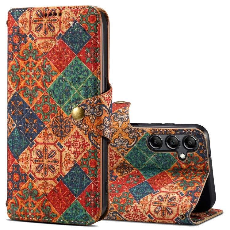 For Samsung Galaxy A14 5G Denior Flower Language Series Cork Fabric Oil Edge Leather Phone Case(Winter) - free shipping - PMC TechLife - Order now!