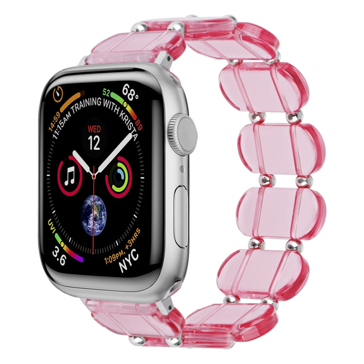 For Apple Watch SE 2023 44mm Stretch Resin Watch Band(Transparent Pink) - free shipping - PMC TechLife - Order now!