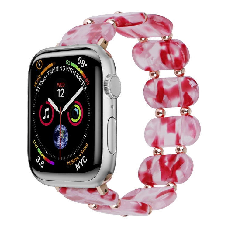 For Apple Watch Series 2 38mm Stretch Resin Watch Band(Peach Red) - free shipping - PMC TechLife - Order now!