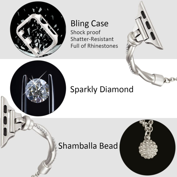 For Apple Watch Ultra 2 49mm Twist Bracelet Diamond Metal Watch Band(Starlight Color) - free shipping - PMC TechLife - Order now!