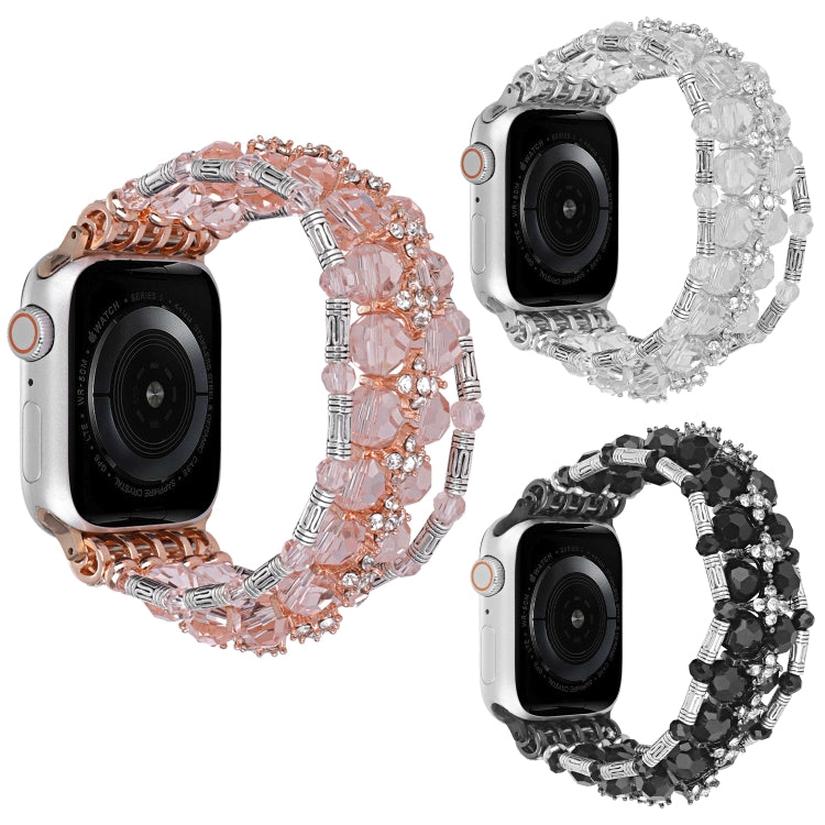 For Apple Watch Series 7 45mm Beaded Diamond Bracelet Watch Band(Pink) - free shipping - PMC TechLife - Order now!