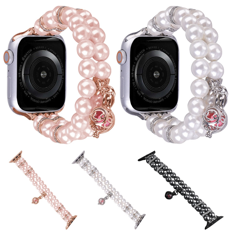 For Apple Watch Series 2 38mm Beaded Dual Row Pearl Bracelet Watch Band(Black) - free shipping - PMC TechLife - Order now!