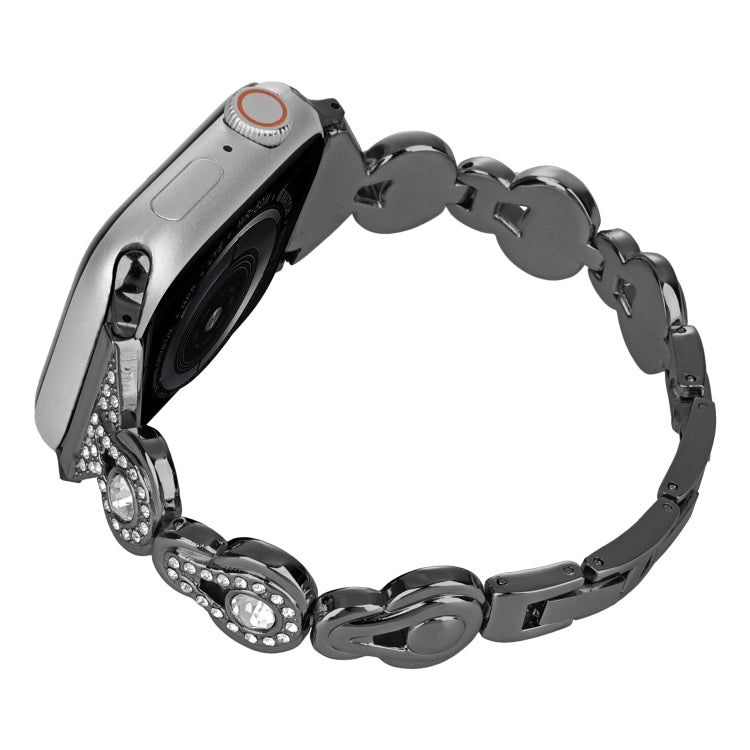 For Apple Watch 42mm Gourd Diamond Metal Watch Band(Black) - free shipping - PMC TechLife - Order now!