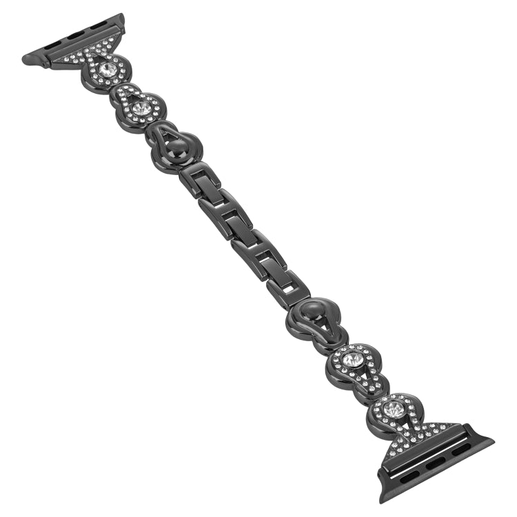 For Apple Watch 42mm Gourd Diamond Metal Watch Band(Black) - free shipping - PMC TechLife - Order now!
