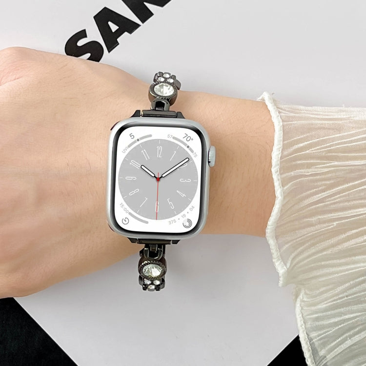 For Apple Watch SE 2023 40mm Diamond Hearts Metal Chain Watch Band(Gold) - free shipping - PMC TechLife - Order now!