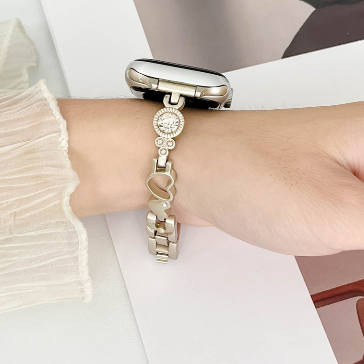 For Apple Watch Series 3 42mm Diamond Hearts Metal Chain Watch Band(Silver) - free shipping - PMC TechLife - Order now!