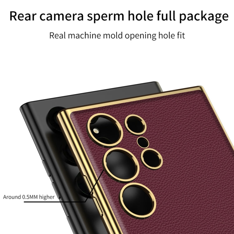 For Samsung Galaxy S24 Ultra 5G GKK Plating TPU + Leather Full Coverage Phone Case(Carbon Fiber) - Galaxy S24 Ultra 5G Cases by GKK | Online Shopping South Africa | PMC TechLife | Buy Now Pay Later Mobicred