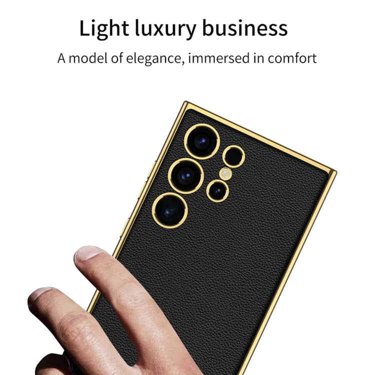 For Samsung Galaxy S24 Ultra 5G GKK Plating TPU + Leather Full Coverage Phone Case(Carbon Fiber) - Galaxy S24 Ultra 5G Cases by GKK | Online Shopping South Africa | PMC TechLife | Buy Now Pay Later Mobicred