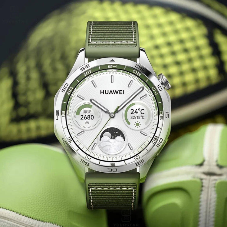 For Huawei Watch GT4 46mm Nylon Hybrid Braid Silicone Watch Band, Size: 22mm(Green) - free shipping - PMC TechLife - Order now!
