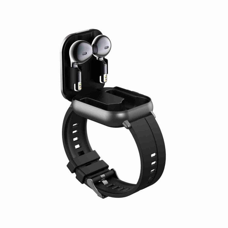 D8 2.01 inch 2 in 1 Bluetooth Earphone Silicone Band Smart Watch, Support Health Monitoring / NFC(Black) - free shipping - PMC TechLife - Order now!