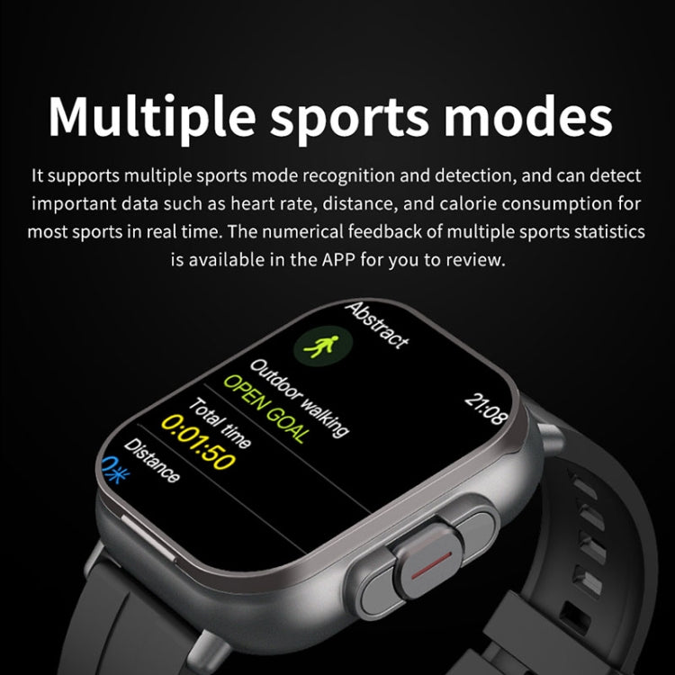 D8 2.01 inch 2 in 1 Bluetooth Earphone Silicone Band Smart Watch, Support Health Monitoring / NFC(Black) - free shipping - PMC TechLife - Order now!