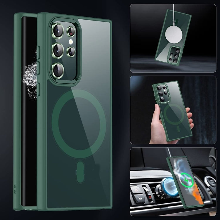 For Samsung Galaxy S24 Ultra 5G Acrylic PC MagSafe Magnetic Phone Case(Green) - Galaxy S24 Ultra 5G Cases by PMC TechLife | Online Shopping South Africa | PMC TechLife | Buy Now Pay Later Mobicred