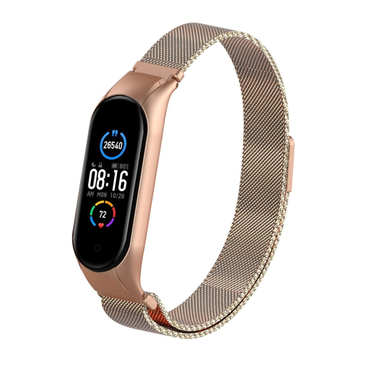 For Xiaomi Mi Band 5 Milano Solid Color Magnetic Stainless Steel Watch Band(Bronze Gold) - Watch Bands by PMC TechLife | Online Shopping South Africa | PMC TechLife | Buy Now Pay Later Mobicred
