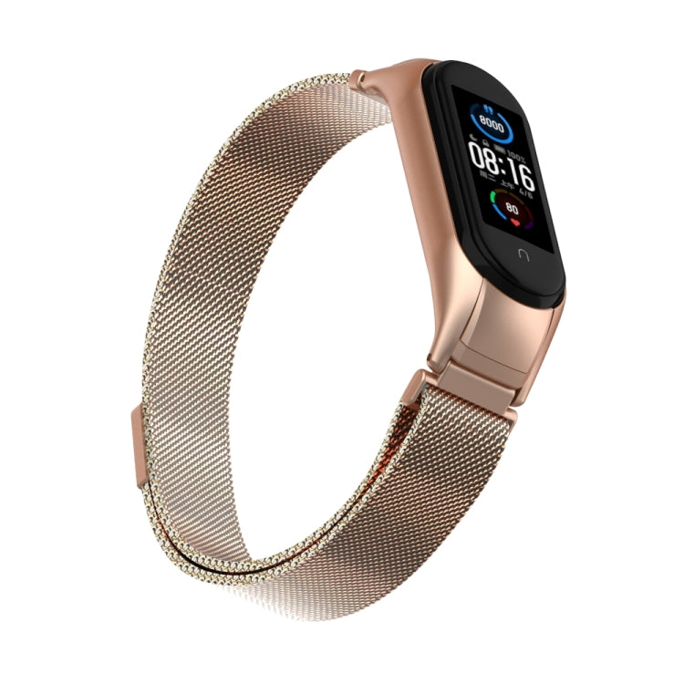 For Xiaomi Mi Band 5 Milano Solid Color Magnetic Stainless Steel Watch Band(Bronze Gold) - Watch Bands by PMC TechLife | Online Shopping South Africa | PMC TechLife | Buy Now Pay Later Mobicred