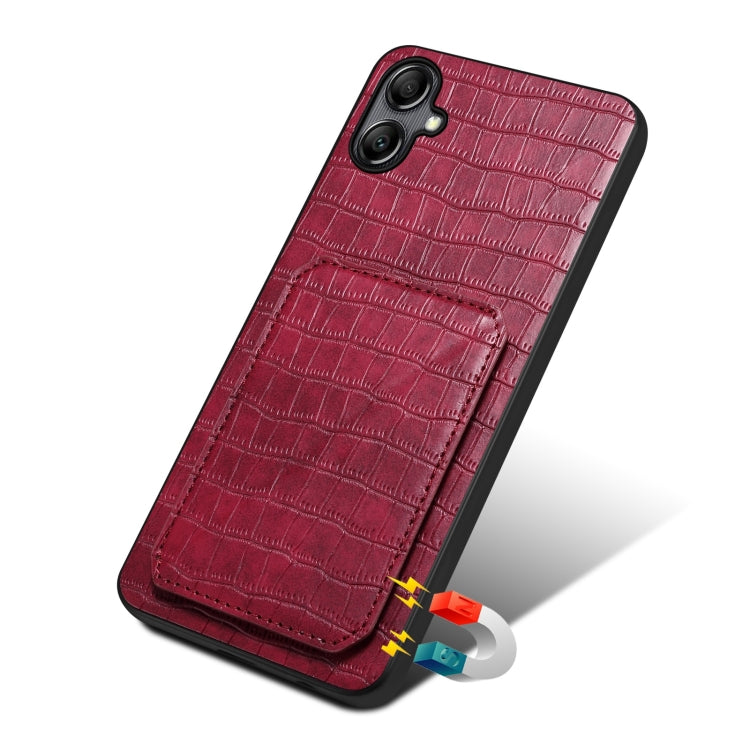 For Samsung Galaxy S23 FE 5G Denior Imitation Crocodile Leather Back Phone Case with Holder(Rose Red) - free shipping - PMC TechLife - Order now!