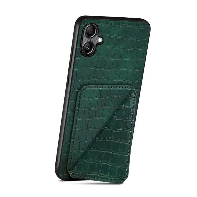 For Samsung Galaxy S24 5G Denior Imitation Crocodile Leather Back Phone Case with Holder(Green) - Galaxy S24 5G Cases by Denior | Online Shopping South Africa | PMC TechLife