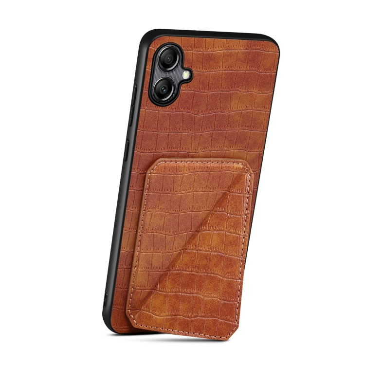 For Samsung Galaxy S24 5G Denior Imitation Crocodile Leather Back Phone Case with Holder(Brown) - free shipping - PMC TechLife - Order now!