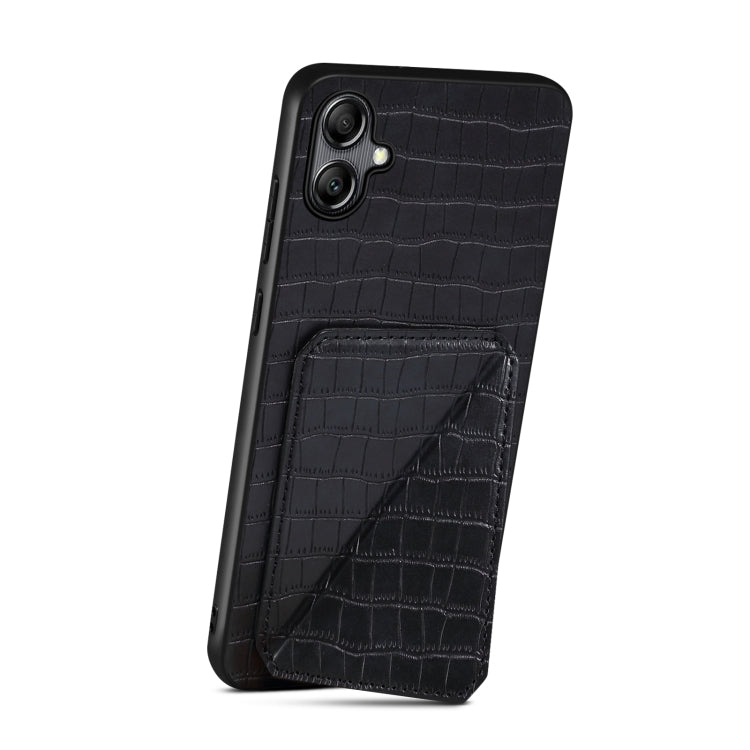 For Samsung Galaxy S24 Ultra 5G Denior Imitation Crocodile Leather Back Phone Case with Holder(Black) - Galaxy S24 Ultra 5G Cases by Denior | Online Shopping South Africa | PMC TechLife | Buy Now Pay Later Mobicred