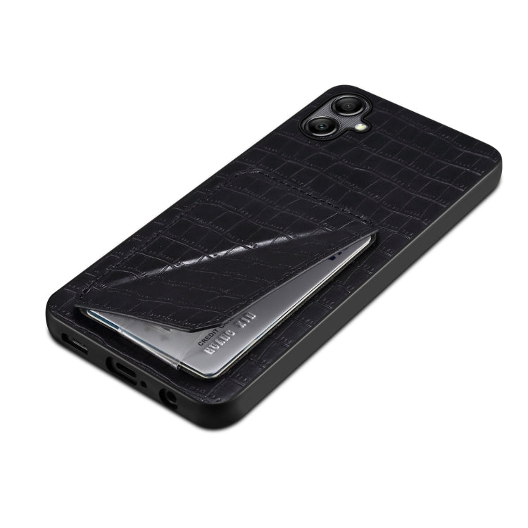 For Samsung Galaxy S24 Ultra 5G Denior Imitation Crocodile Leather Back Phone Case with Holder(Black) - Galaxy S24 Ultra 5G Cases by Denior | Online Shopping South Africa | PMC TechLife | Buy Now Pay Later Mobicred