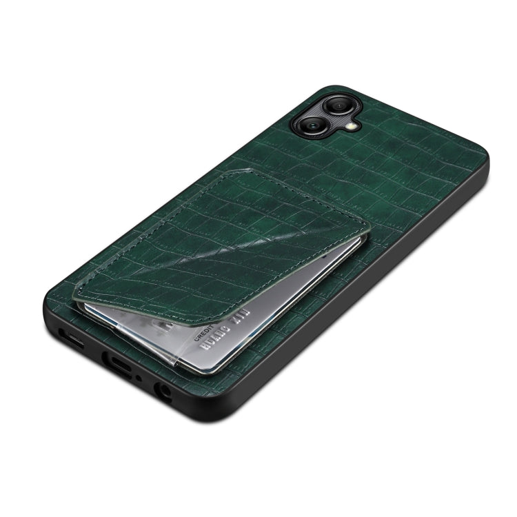 For Samsung Galaxy A34 5G Denior Imitation Crocodile Leather Back Phone Case with Holder(Green) - Galaxy Phone Cases by Denior | Online Shopping South Africa | PMC TechLife | Buy Now Pay Later Mobicred