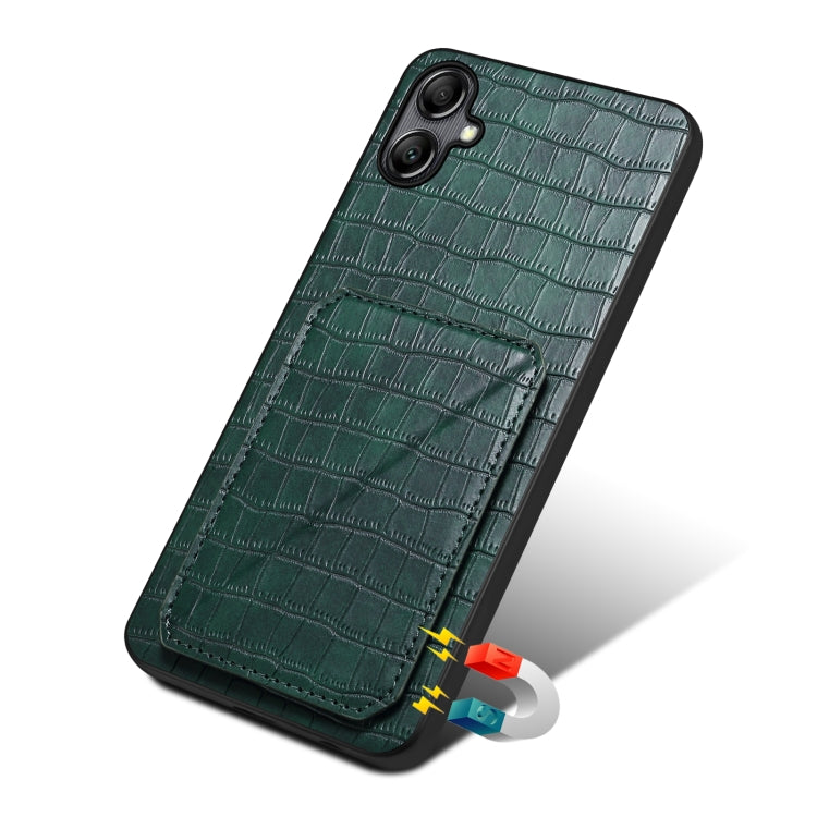 For Samsung Galaxy A34 5G Denior Imitation Crocodile Leather Back Phone Case with Holder(Green) - Galaxy Phone Cases by Denior | Online Shopping South Africa | PMC TechLife | Buy Now Pay Later Mobicred