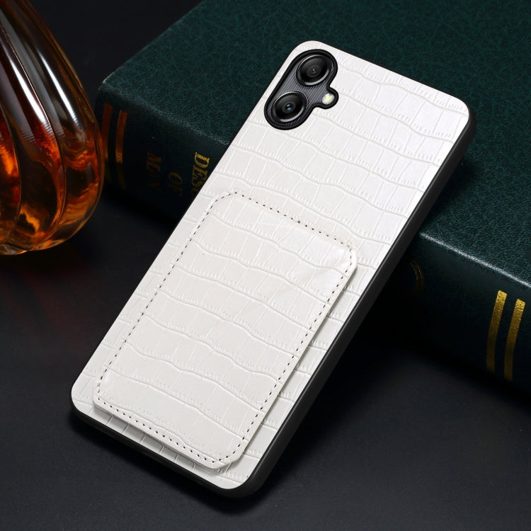 For Samsung Galaxy A34 5G Denior Imitation Crocodile Leather Back Phone Case with Holder(White) - free shipping - PMC TechLife - Order now!