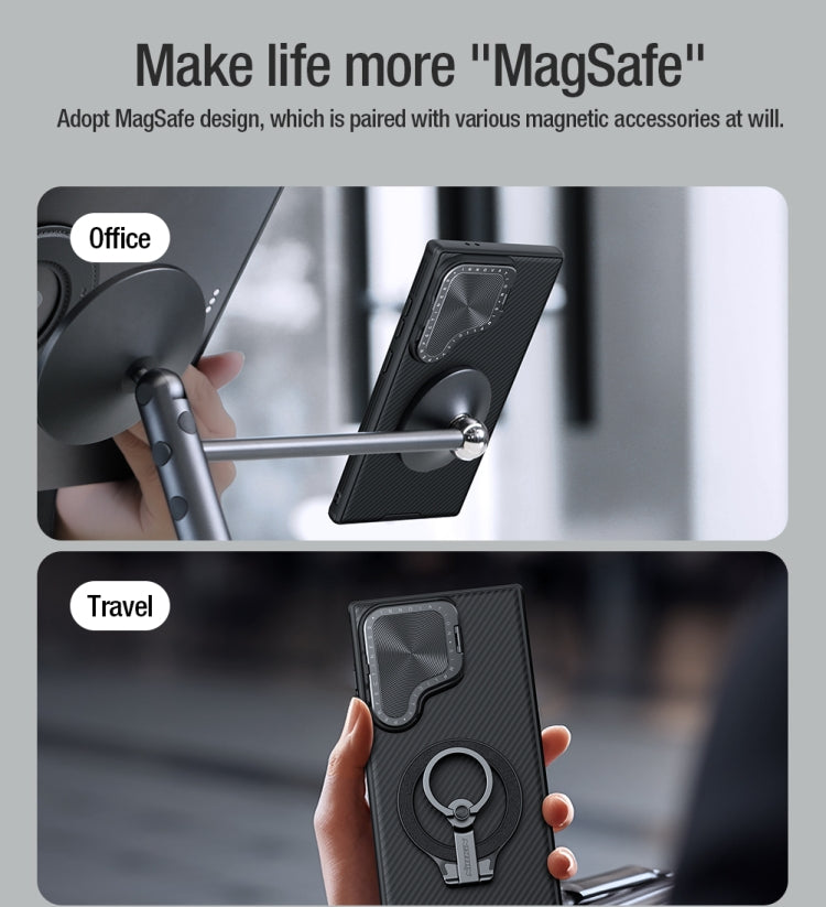 For Samsung Galaxy S24 Ultra 5G NILLKIN Black Mirror Prop CD Texture Mirror MagSafe Magnetic Phone Case(Black) - Galaxy S24 Ultra 5G Cases by NILLKIN | Online Shopping South Africa | PMC TechLife | Buy Now Pay Later Mobicred
