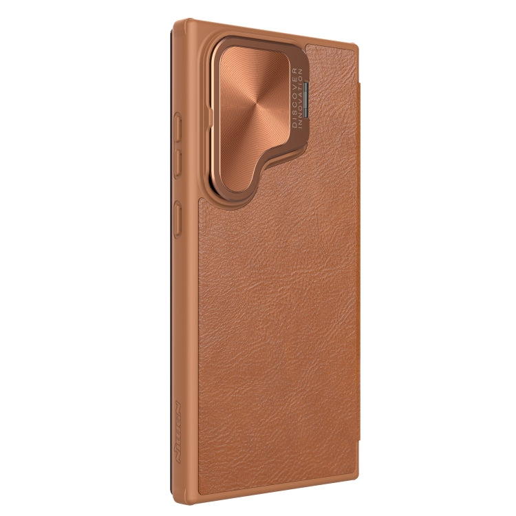 For Samsung Galaxy S24 5G NILLKIN Qin Prop Series Flip Camera Cover Design Leather Phone Case(Brown) - free shipping - PMC TechLife - Order now!