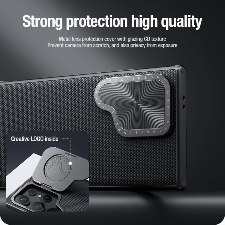 For Samsung Galaxy S24 Ultra 5G NILLKIN Textured Prop Camera Cover Holder Design Nylon Phone Case(Black) - free shipping - PMC TechLife - Order now!