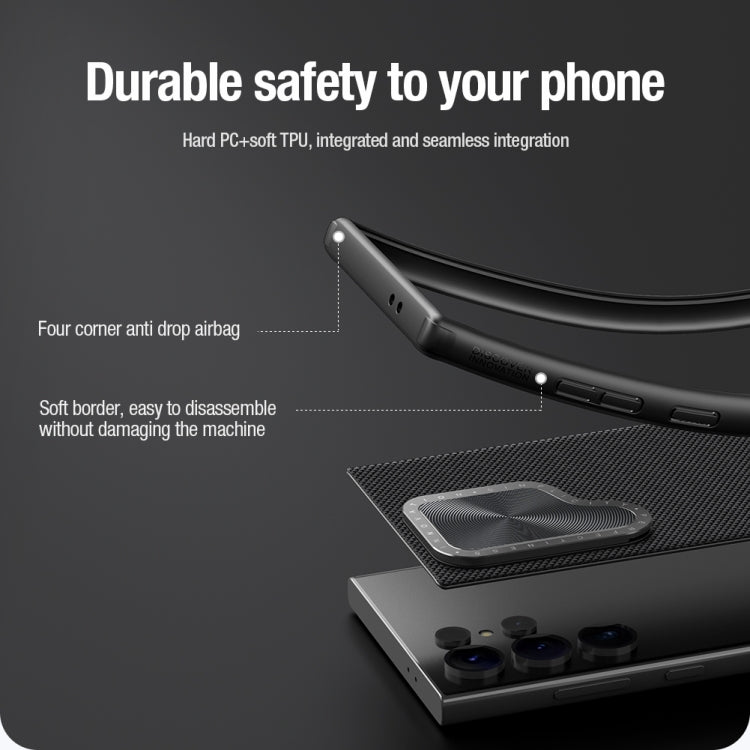 For Samsung Galaxy S24 Ultra 5G NILLKIN Textured Prop Camera Cover Holder Design Nylon Phone Case(Black) - free shipping - PMC TechLife - Order now!