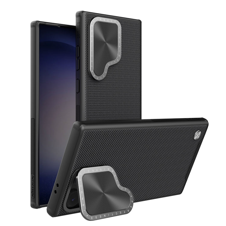 For Samsung Galaxy S24 Ultra 5G NILLKIN Textured Prop Camera Cover Holder Design Nylon MagSafe Magnetic Phone Case(Black) - free shipping - PMC TechLife - Order now!