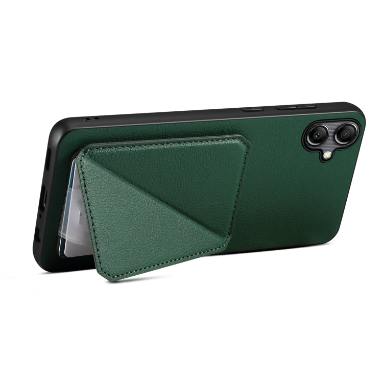 For Samsung Galaxy S23 5G Denior Imitation Calf Leather Back Phone Case with Holder(Green) - Galaxy S23 5G Cases by Denior | Online Shopping South Africa | PMC TechLife | Buy Now Pay Later Mobicred