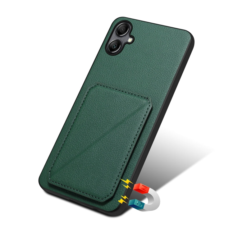 For Samsung Galaxy S23 5G Denior Imitation Calf Leather Back Phone Case with Holder(Green) - Galaxy S23 5G Cases by Denior | Online Shopping South Africa | PMC TechLife | Buy Now Pay Later Mobicred