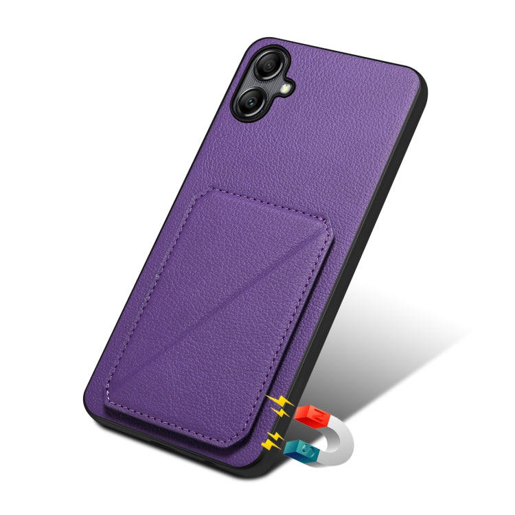 For Samsung Galaxy S23+ 5G Denior Imitation Calf Leather Back Phone Case with Holder(Purple) - Galaxy S23+ 5G Cases by Denior | Online Shopping South Africa | PMC TechLife | Buy Now Pay Later Mobicred