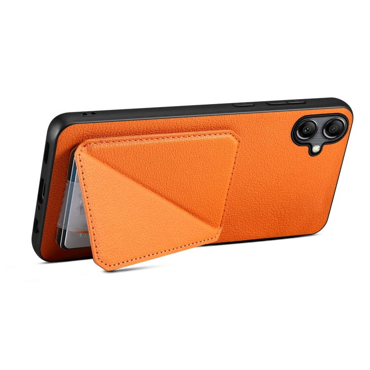 For Samsung Galaxy S23+ 5G Denior Imitation Calf Leather Back Phone Case with Holder(Orange) - Galaxy S23+ 5G Cases by Denior | Online Shopping South Africa | PMC TechLife | Buy Now Pay Later Mobicred