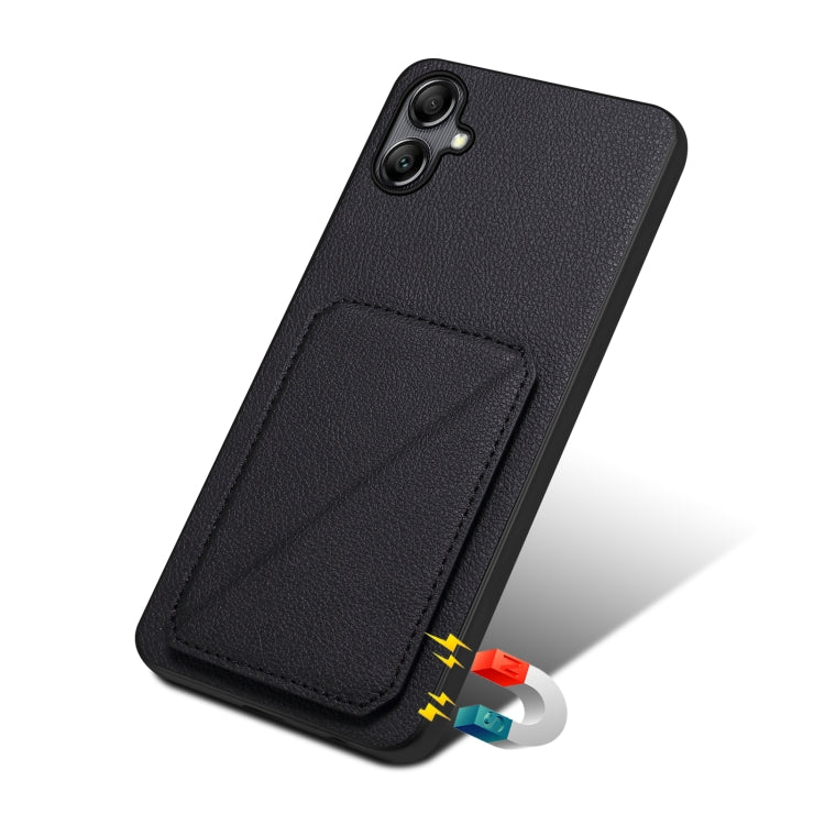 For Samsung Galaxy S23+ 5G Denior Imitation Calf Leather Back Phone Case with Holder(Black) - Galaxy S23+ 5G Cases by Denior | Online Shopping South Africa | PMC TechLife