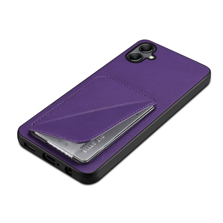 For Samsung Galaxy S24 Ultra 5G Denior Imitation Calf Leather Back Phone Case with Holder(Purple) - Galaxy S24 Ultra 5G Cases by Denior | Online Shopping South Africa | PMC TechLife | Buy Now Pay Later Mobicred