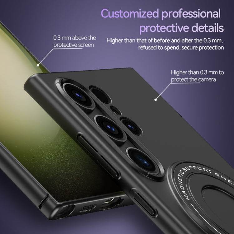 For Samsung Galaxy S24 5G Matte Magsafe Magnetic Phone Case with Trolley Holder(Night Purple) - Galaxy S24 5G Cases by PMC TechLife | Online Shopping South Africa | PMC TechLife