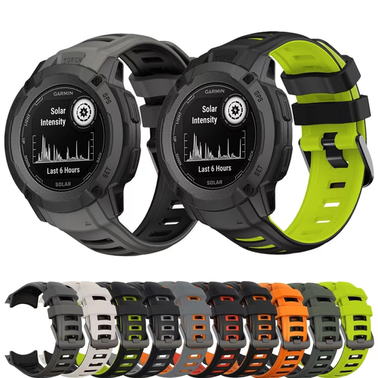 Compatible with Garmin Instinct 2X Two Color Silicone Watch Band(Black Red) - Watch Bands by PMC TechLife | Online Shopping South Africa | PMC TechLife | Buy Now Pay Later Mobicred