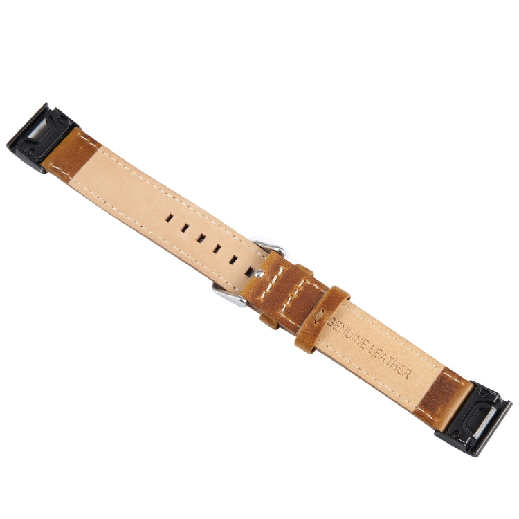 Compatible with Garmin Fenix 7 22mm Plain Weave Genuine Leather Watch Band(Brown) - free shipping - PMC TechLife - Order now!